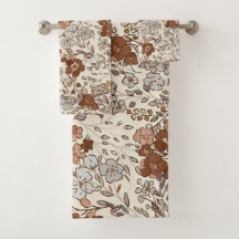 Motif de fleurs de nature marron floral sauvage vi