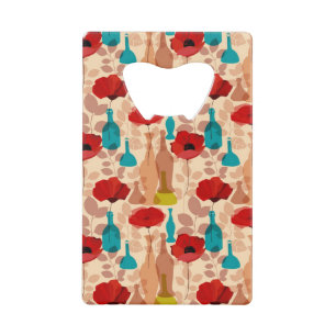 Motif de fleurs, de vases et de bouteilles