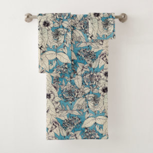 Motif de fleurs en bleu blanc