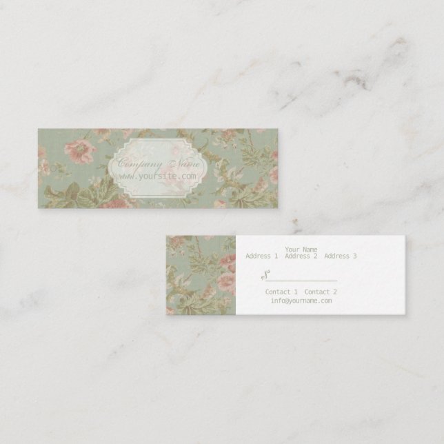 Motif de fleurs - Étiquette de prix, Carte de visi (Devant / Derrière)