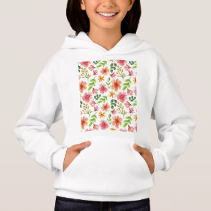 Motif de fleurs roses à l'aquarelle