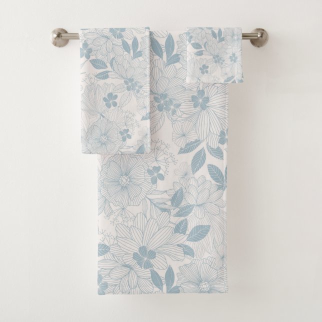 Motif de fleurs Vintages bleu clair (En situation)