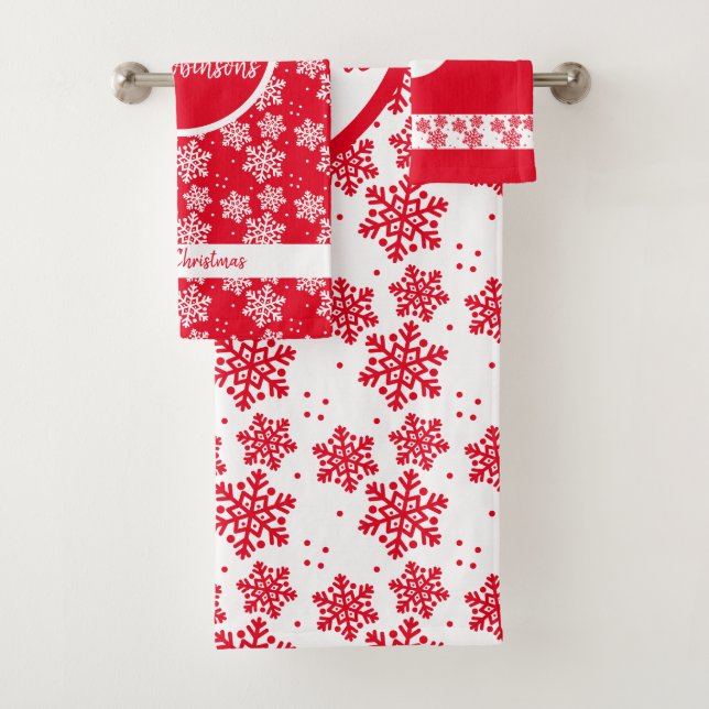 Motif de flocon de neige rouge et blanc Noël (En situation)