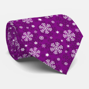 Motif de flocons de neige sur Cravate violet