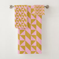 Motif de formes géométriques rose et or