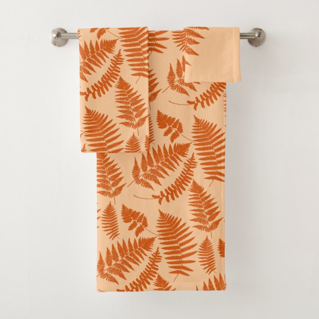 Motif de fougère boisée, pastel et profonde orange (En situation)
