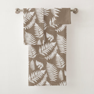 Motif de fougère de région boisée, Taupe Tan et