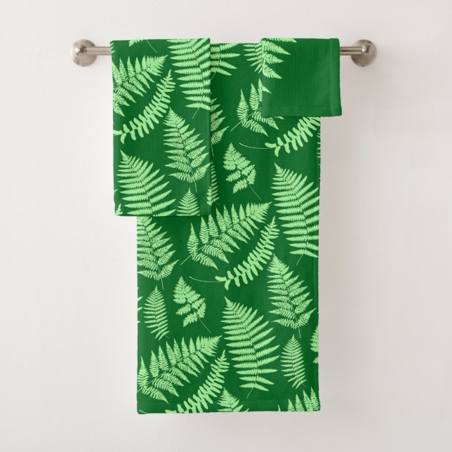 Motif de fougère des bois, vert clair et émeraude (En situation)