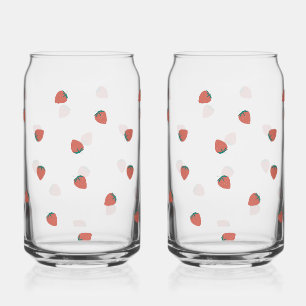 Motif de fraise en verre Can imprimé, série de 2
