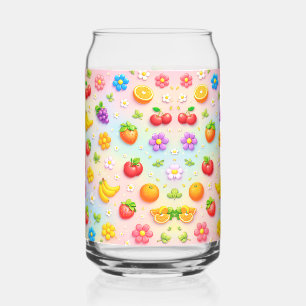 Motif de fruits colorés avec des fleurs et des fru