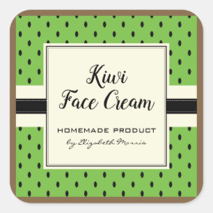 Motif de fruits de Kiwi étiquette de crème facéale