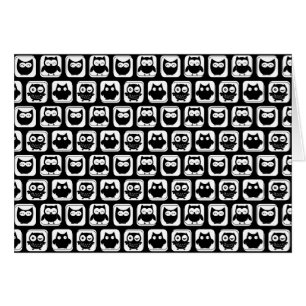 Motif de hibou en noir et blanc