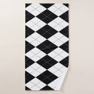 Motif de Jacquard géométrique noir blanc