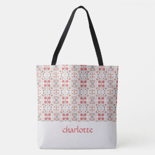 Motif de jardin moderne Sac fourre-tout monogramme