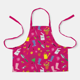 Motif de jardinage pour filles sur tablier rose
