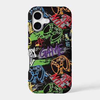 Motif de jeu graffiti néon