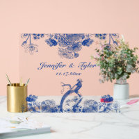 Motif de la Chine Florale Bleue avec Bird