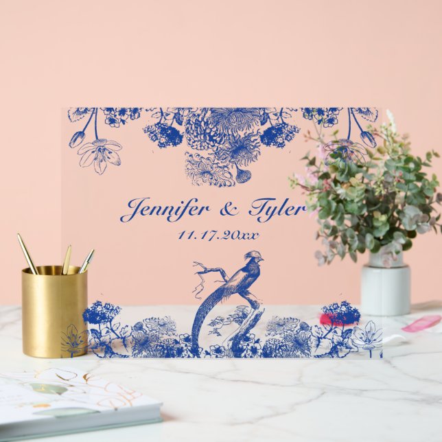 Motif de la Chine Florale Bleue avec Bird (Mariage)