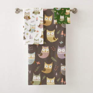 Motif de la Chouette des bois, Enfants Brown blanc