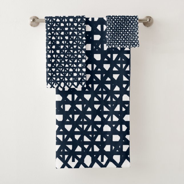 Motif de la marine en cage bleue et blanche (En situation)