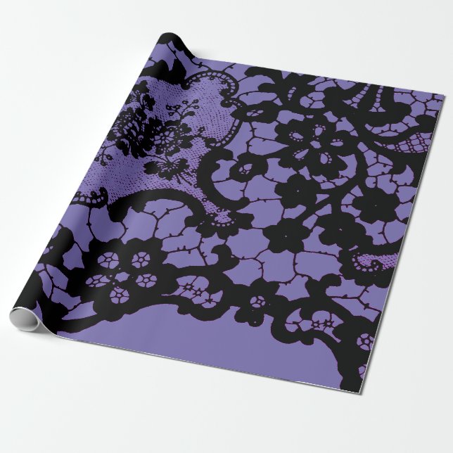 MOTIF DE LACE ANTIQUE EN PAPIER CADEAU PURPLE (Déroulé)