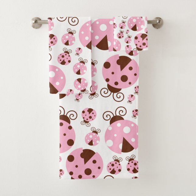 Motif De Ladybugs, Mignons Ladybugs, Pink Ladybugs (En situation)