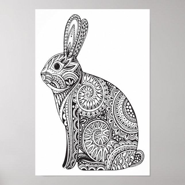 Motif de lapin Color It Poster (Devant)