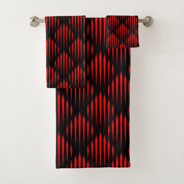 Motif de ligne abstraite rouge et noire (En situation)