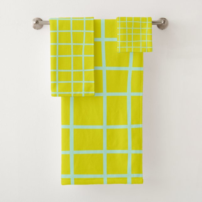 Motif de lignes de réseau Abstrait Lime et Aqua (En situation)