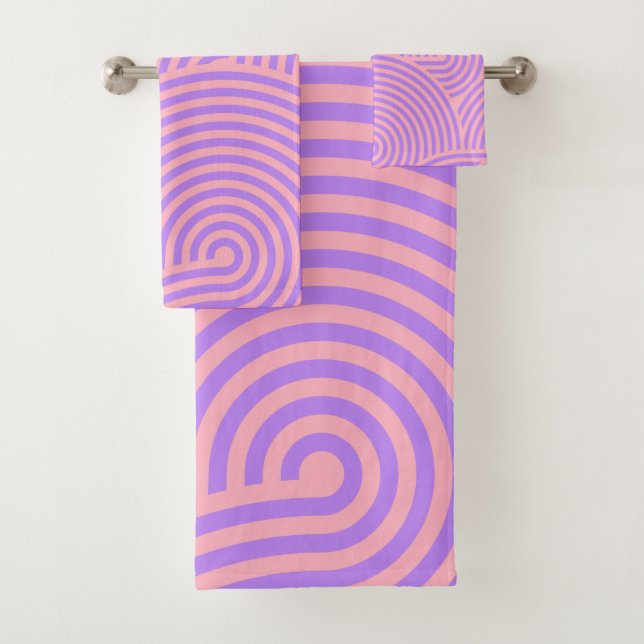 Motif de lignes Super rétro rose et violet (En situation)