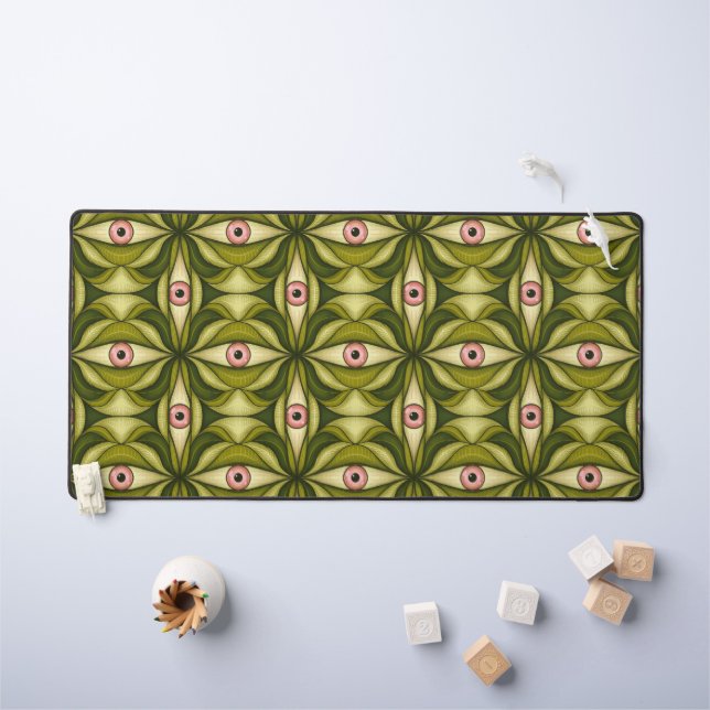 Motif de l'oeil d'horreur vert Déplaisant de cuisi (Tableau pour enfants)
