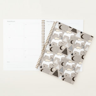 Motif de l'ours de bois du mignon Doodland