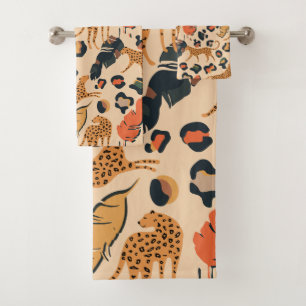 Motif de l'Poster de animal botanique de Leopard N