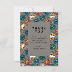 Motif de maison Harry Potter pour carte de remerci