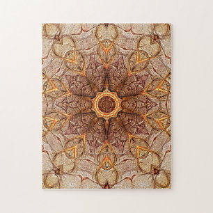 Motif de Mandala de Sable avec Puzzle à Centre en 
