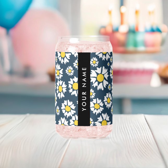 Motif de marguerite, marguerites blanches, Votre n (Insitu (Baby Shower))