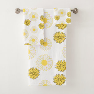 Motif de marguerites jaunes dans un ensemble de se