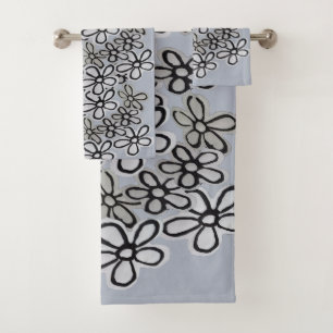 Motif de marguerites noir et blanc