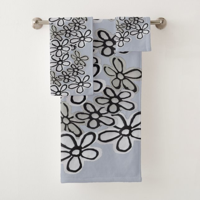 Motif de marguerites noir et blanc (En situation)