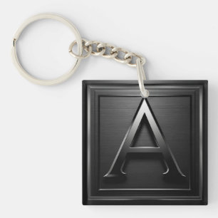 ⚫ Motif de monogramme de lettre métallique A ⚫