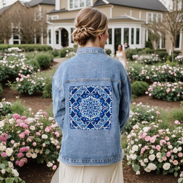 Motif de mosaïque en Indigo et Cobalt Blue (Mariage Retour)