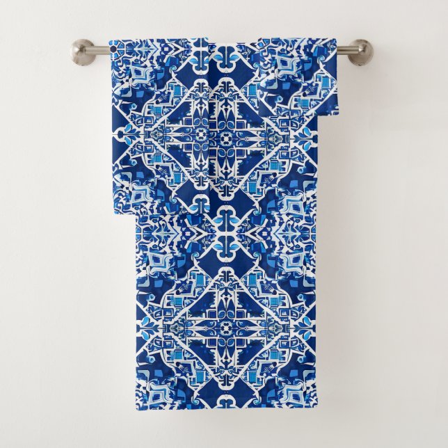 Motif de mosaïque en Indigo et Cobalt Blue (En situation)