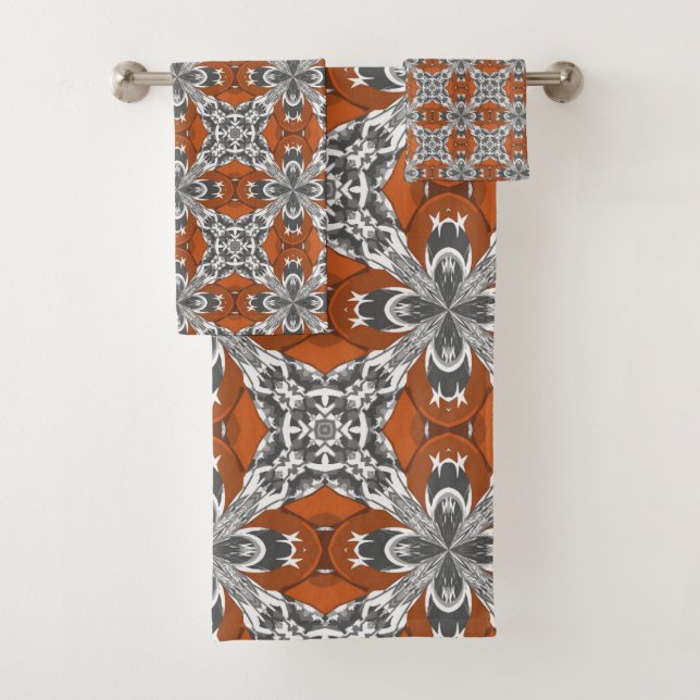 Motif de mosaïque orange gris et blanc (En situation)