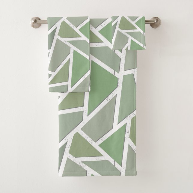 Motif de mosaïque vert olive (En situation)