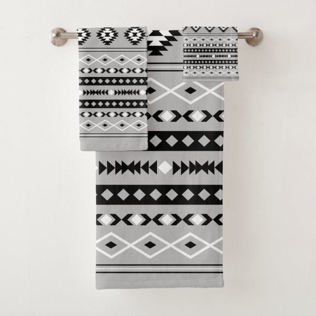 Motif de motifs mixtes noir blanc aztèque (En situation)