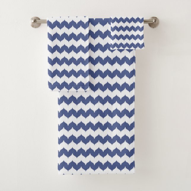 Motif de Navy Blue Ikat Chevron (En situation)