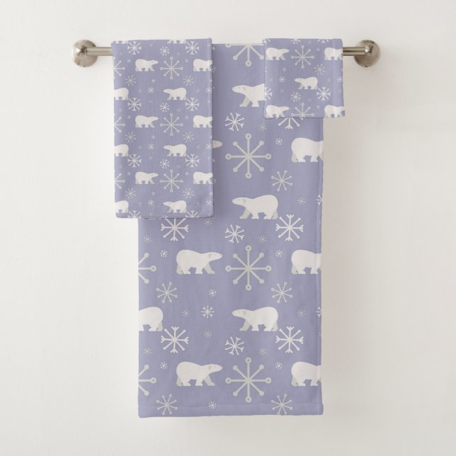 Motif de Noël avec ours polaires et flocons de nei (En situation)