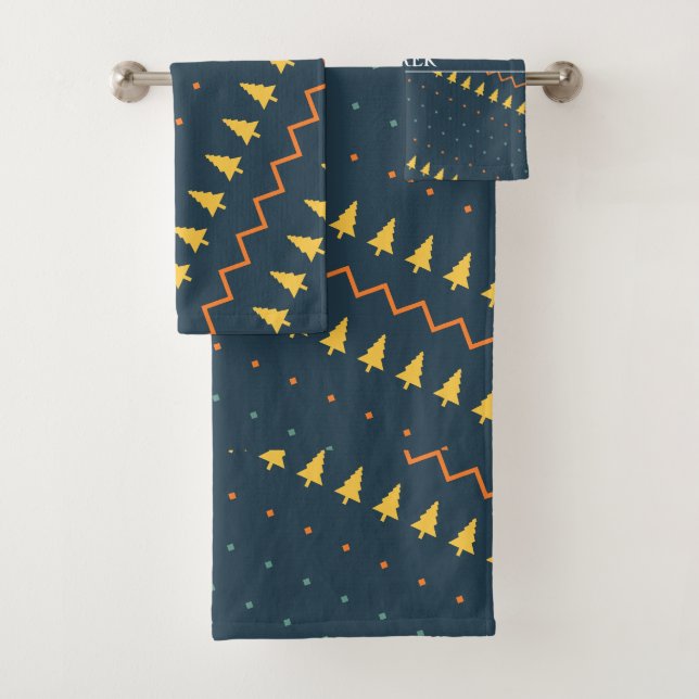 Motif de Noël bleu jaune minimal (En situation)