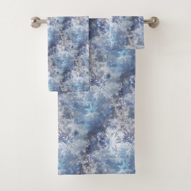 Motif de Noël bleu texturé de glace et de neige (En situation)