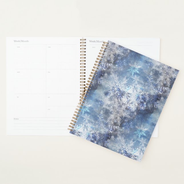 Motif de Noël bleu texturé de glace et de neige (Devant avec enveloppe)